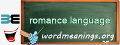 WordMeaning blackboard for romance language